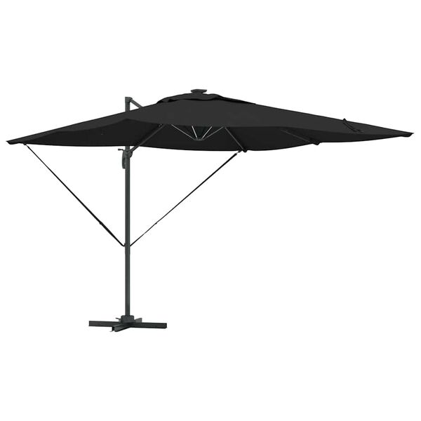 vidaXL Parasol Black 286 x 285 x 270 cm Aluminium