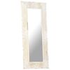 vidaXL Mirror White 110x50 cm Solid Mango Wood