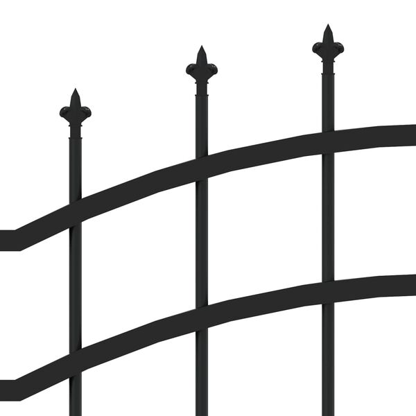 vidaXL Garden Fence with Spear Top Black 240x125 cm Powder-coated Steel