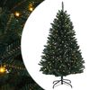 vidaXL Artificial Hinged Christmas Tree 150 cm 150 LEDs Warm White PVC