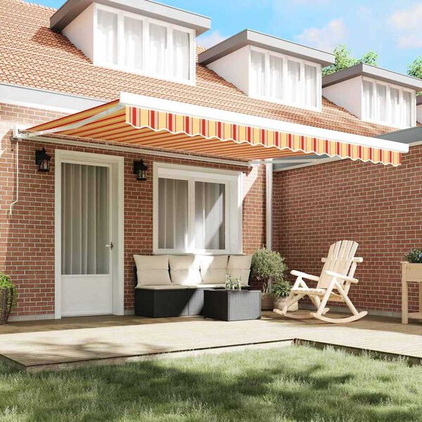 vidaXL Retractable Awning Yellow and Red 400 x 300 cm Fabric and Metal