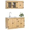 vidaXL Cabinet with Shelf with Storage 4 pcs Honey Solid Pine Wood