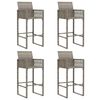 vidaXL 5 Piece Garden Bar Set without Cushions Grey Poly Rattan Acacia