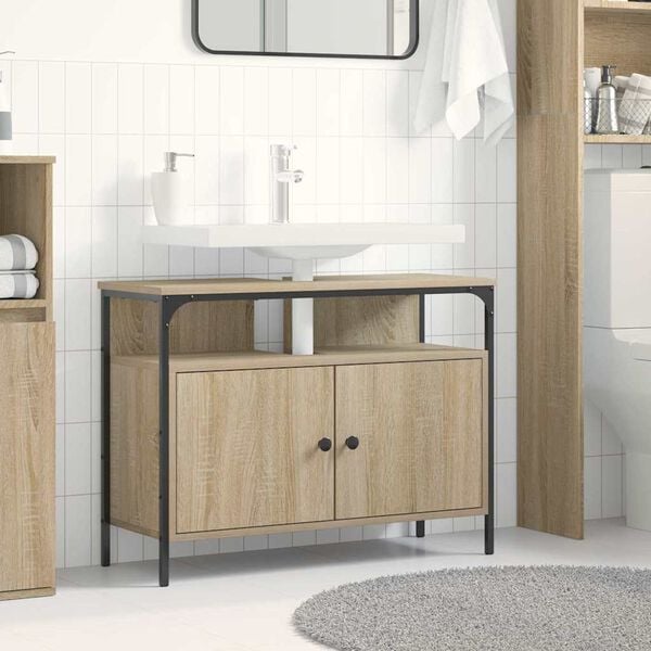vidaXL Bathroom Sink Cabinet Brown 80 x 30 x 60 cm Engineered wood