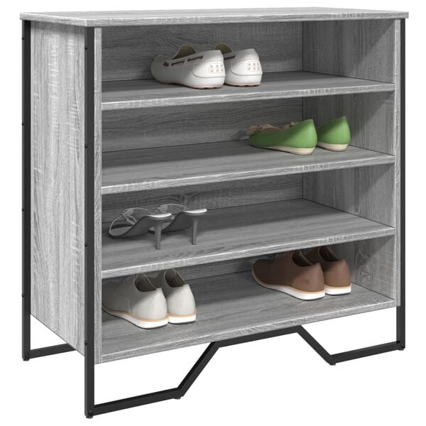 vidaXL Shoe Cabinet Grey Sonoma 80x38x78 cm Engineered Wood