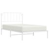 vidaXL Metal Bed Frame without Mattress with Headboard White 107x203cm