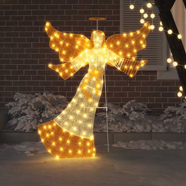 vidaXL Lighted Angle Warm White 116 x 29 x 158.5 cm Polyester