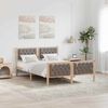 vidaXL Bed Frame with Headboard Taupe 150 x 200 cm Solid Pine Wood