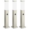 vidaXL Bollard Lights with Sensor 3 pcs 50 cm Stainless Steel IP44