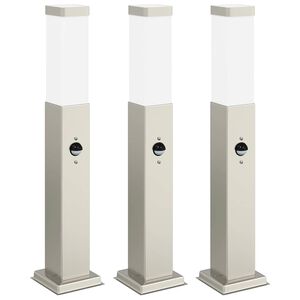 vidaXL Bollard Lights with Sensor 3 pcs 50 cm Stainless Steel IP44