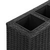 vidaXL Garden Raised Bed with 4 Pots 80x22x79 cm Poly Rattan Black