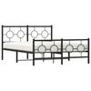 vidaXL Metal Bed Frame without Mattress with Footboard Black 140x200cm