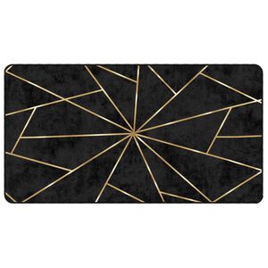 vidaXL Rug Washable Black and Gold 80x150 cm Anti Slip
