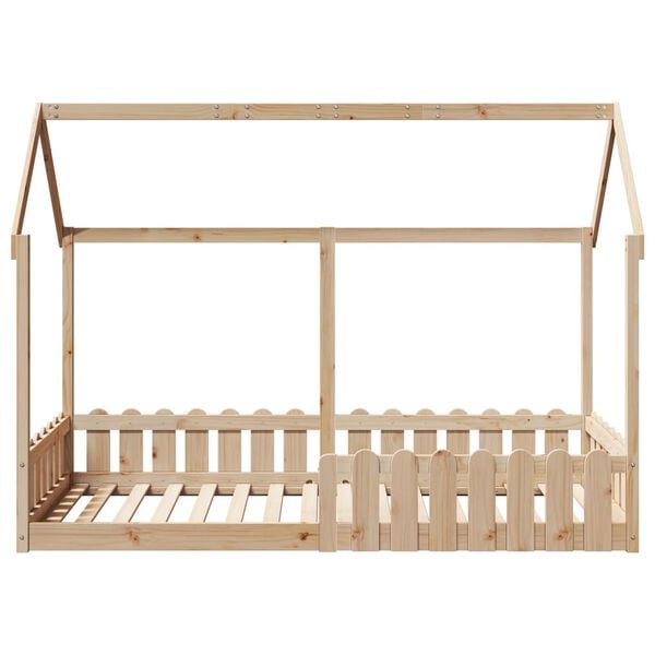 vidaXL Kids' House Bed Frame without Mattress 90x200 cm Solid Wood Pine