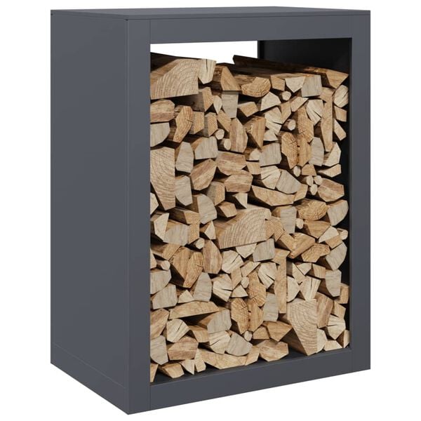 vidaXL Firewood Rack Anthracite 60x40x80 cm Steel