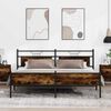 vidaXL Metal Bed Frame without Mattress Smoked Oak 193x201 cm