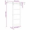 vidaXL Sliding Door White and Black 83 x 202 cm Solid Pine Wood
