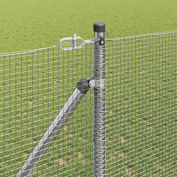 vidaXL Fence Post Silver 25 x 1.2 m (12 x 12 mm mesh) Steel