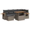 vidaXL 7 Piece Garden Sofa Set with Cushions Grey Poly Rattan Acacia