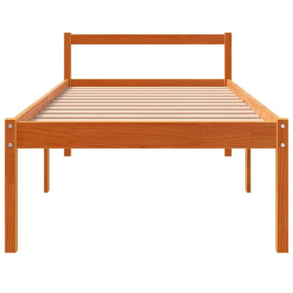 vidaXL Senior Bed without Mattress Wax Brown 90x200 cm Solid Wood Pine