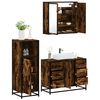 vidaXL 3 Piece Bathroom Furniture Set Smoked Oak Engineered Wood