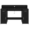 vidaXL Desk with Drawer Black oak 140 x 55 x 91 cm Engineered wood