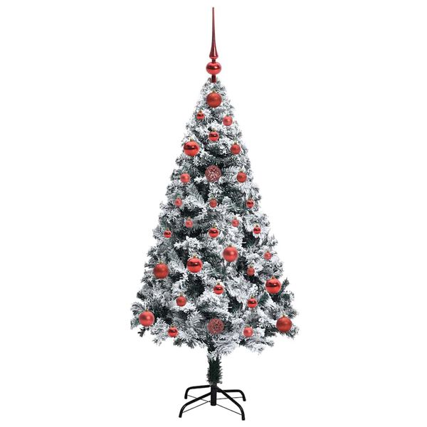 vidaXL Artificial Christmas Tree with 150 LEDs with Stand White 120 cm