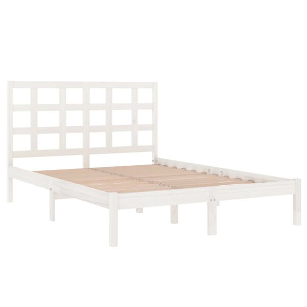 vidaXL Bed Frame without Mattress White 200x200 cm Solid Wood