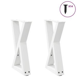 vidaXL Coffee Table Legs 2 pcs White 28x(42-43.3) cm Steel