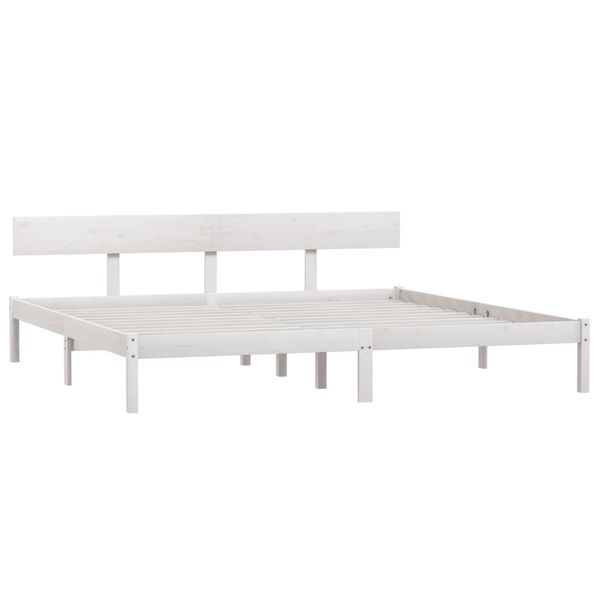 vidaXL Bed Frame without Mattress White Solid Wood 200x200 cm
