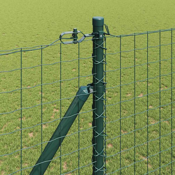 vidaXL Fence Post 13 pcs Green Steel