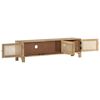 vidaXL TV Cabinet 140x30x40 cm Solid Mango Wood and Natural Cane