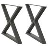 vidaXL Dining Table Legs 2 pcs Anthracite 90x(72-73.3) cm Steel