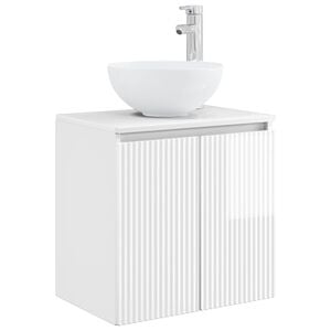 vidaXL Wall-Mounted Sink Vanity High Gloss White 49.5 x 41 x 64.5 cm