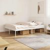 vidaXL Metal Bed Frame without Mattress with Headboard White 140x200cm