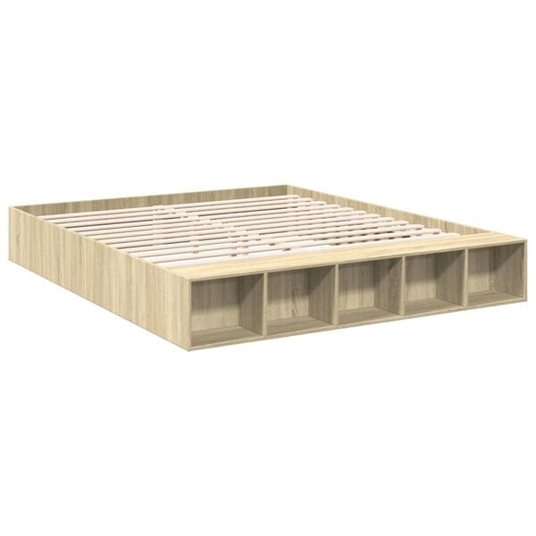 vidaXL Bed Frame without Mattress Sonoma Oak 200x200 cm