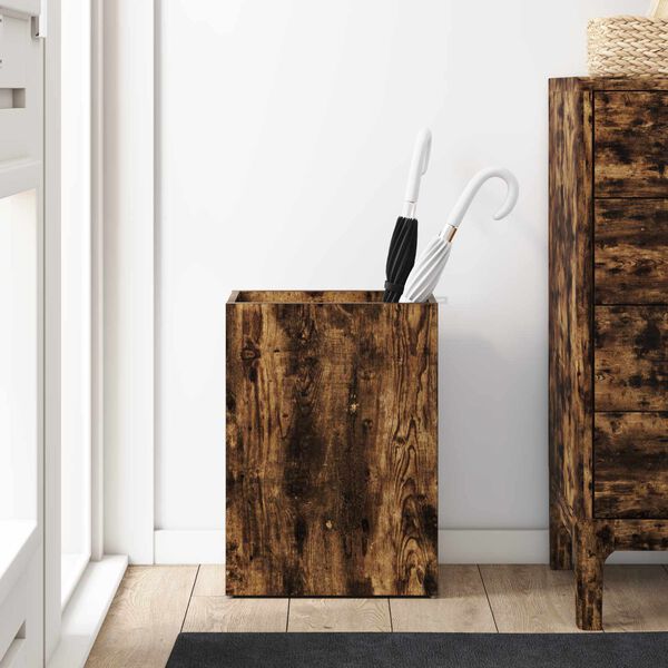 vidaXL Umbrella Stand Smoked Oak 40 x 20 x 55.5 cm Engineered Wood