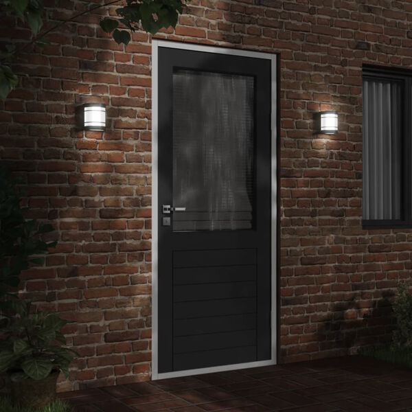 vidaXL Outdoor Wall Lights 2pcs Black Stainless Steel