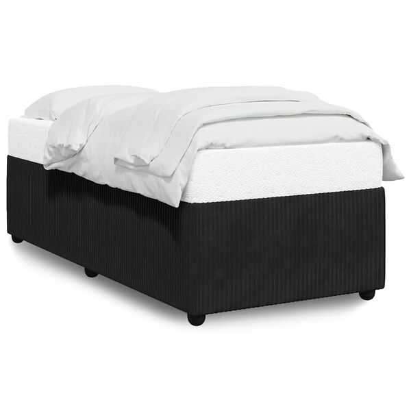 vidaXL Bed Frame without Mattress Black Single Velvet