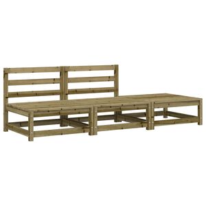 vidaXL Garden Sofa Armless with Footstool Impregnated Wood Pine