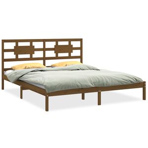vidaXL Bed Frame without Mattress Honey Brown 200x200 cm Solid Wood