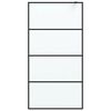 vidaXL Walk-in Shower Wall Black 100x195 cm Frosted ESG Glass