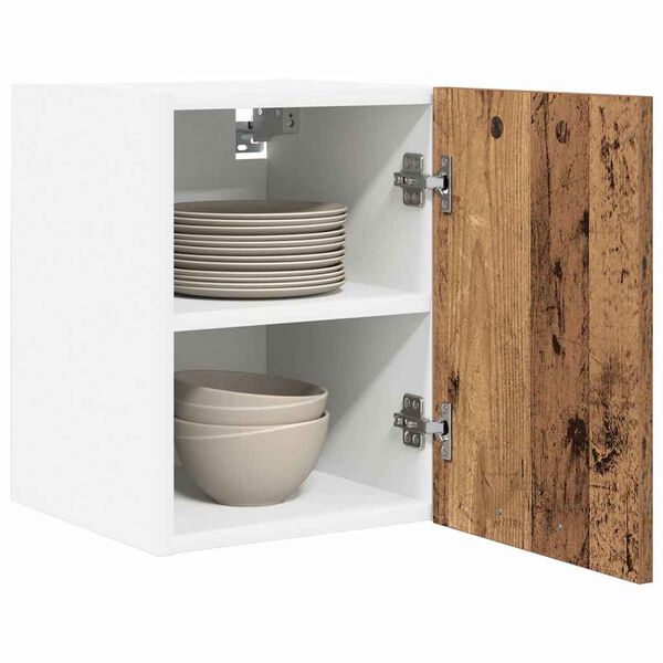 vidaXL Hanging Cabinet 2 pcs Old Wood and White 30 x 31 x 40 cm