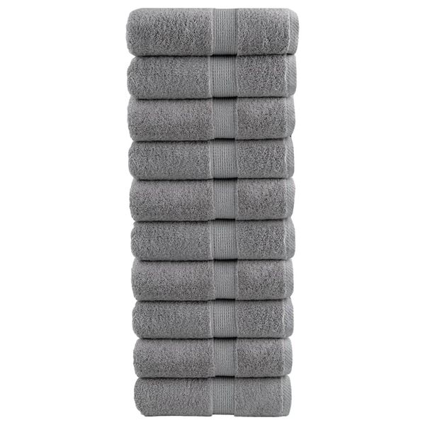 vidaXL Premium Wash Towels "SOLUND" 10 pcs Grey 30x30 cm 600 gsm