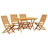 vidaXL Garden Dining Set Folding 5 pcs Brown Solid Acacia Wood