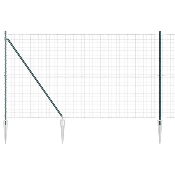 vidaXL Fence with Post Green 1.6 x 10 m Steel and PVC