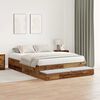 vidaXL Storage Bed Frame with Drawer Old Wood 140 cm Engineered Wood