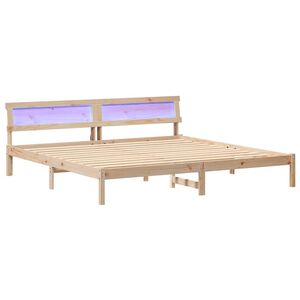 vidaXL Bed Frame with Headboard Brown 180 x 200 cm Solid Pine Wood
