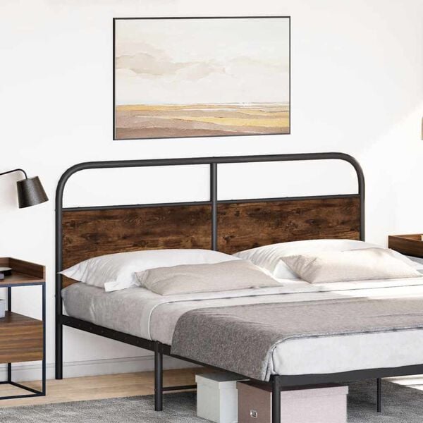 vidaXL Replace Headboard Smoked Oak 160 cm Steel and Engineered Wood