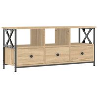 vidaXL TV Cabinet Sonoma Oak 102x33x45 cm Engineered Wood&Iron